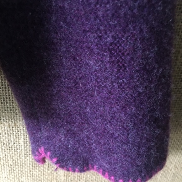 Sundance button down sweater in purple with pink and lime - Picture 4 of 5